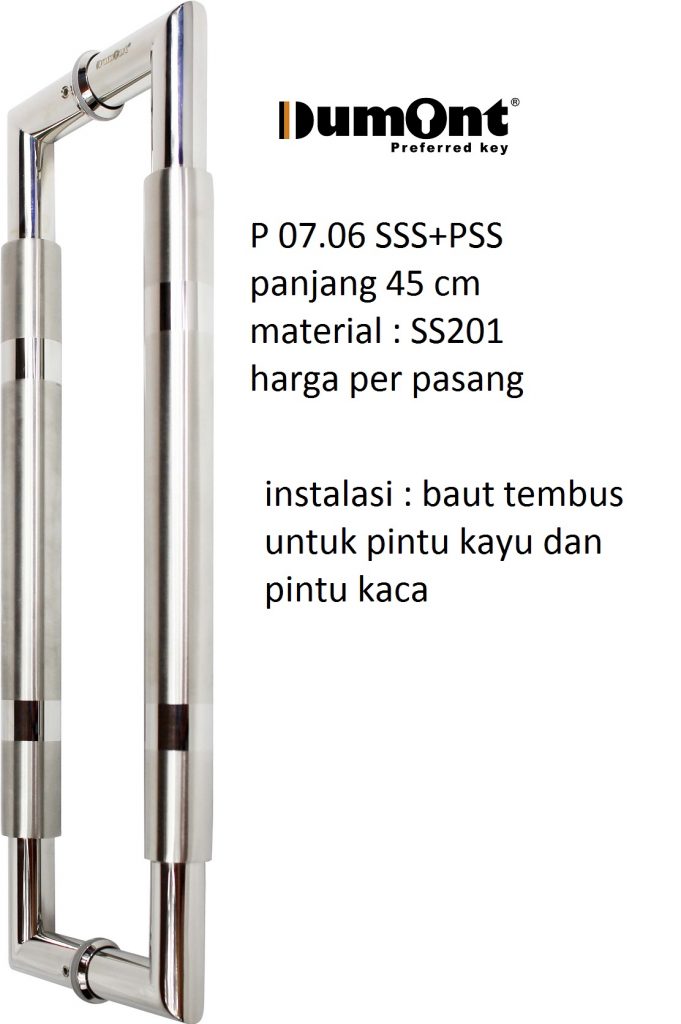 P 07-06 SSS+PSS 450MM PULL HANDLE SS